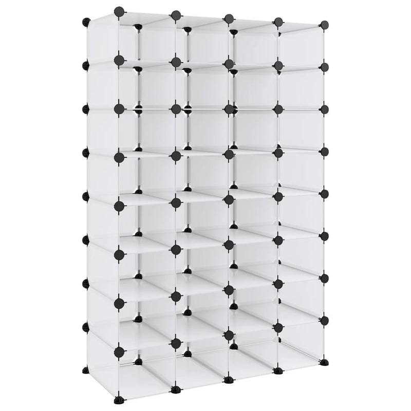 Afbeelding laden in galerijviewer, Vidaxl schoenenrek 93x36,5x140 cm polypropeen transparant

