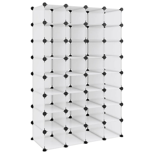 Vidaxl schoenenrek 93x36,5x140 cm polypropeen transparant