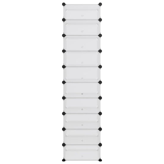 Vidaxl schoenenrek 44x32x174 cm polypropeen transparant