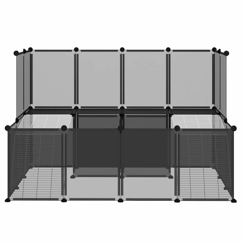 Afbeelding laden in galerijviewer, Vidaxl dierenhok klein 143x107x93 polypropeen en staal zwart
