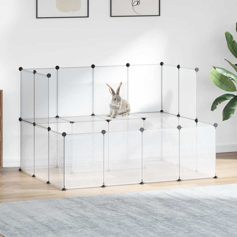 Afbeelding laden in galerijviewer, Vidaxl dierenhok klein 143x107x93 cm polypropeen en staal transparant
