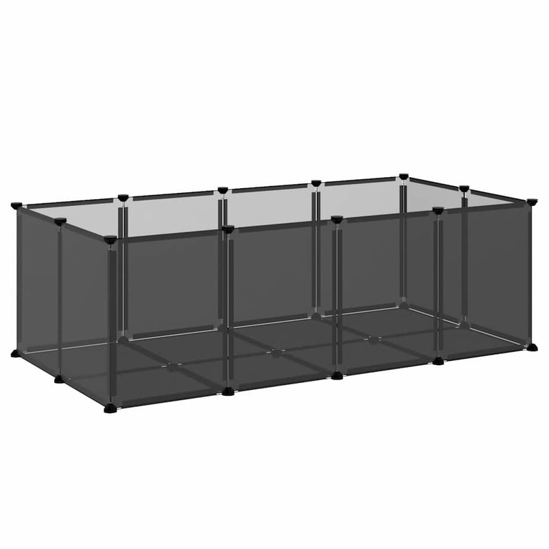 Afbeelding laden in galerijviewer, Vidaxl dierenhok klein 144x74x46,5 cm polypropeen en staal zwart
