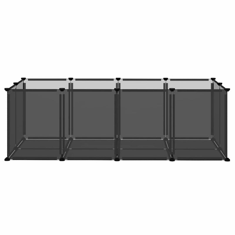 Afbeelding laden in galerijviewer, Vidaxl dierenhok klein 144x74x46,5 cm polypropeen en staal zwart
