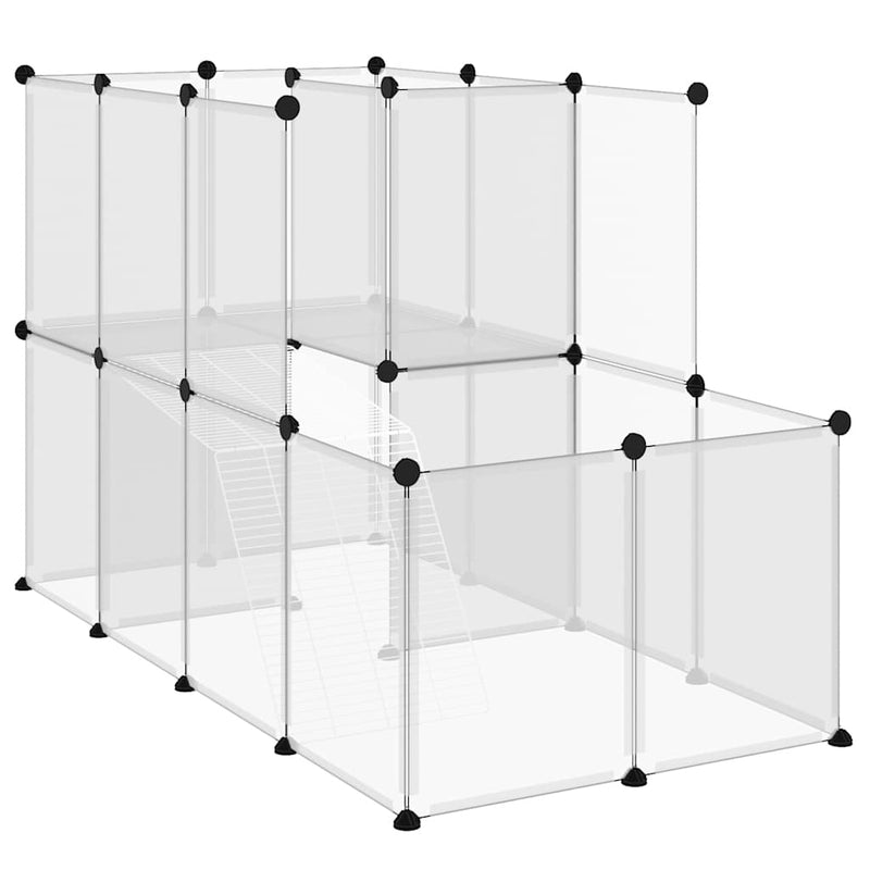 Afbeelding laden in galerijviewer, Vidaxl dierenhok klein 142x74x93 cm polypropeen en staal transparant
