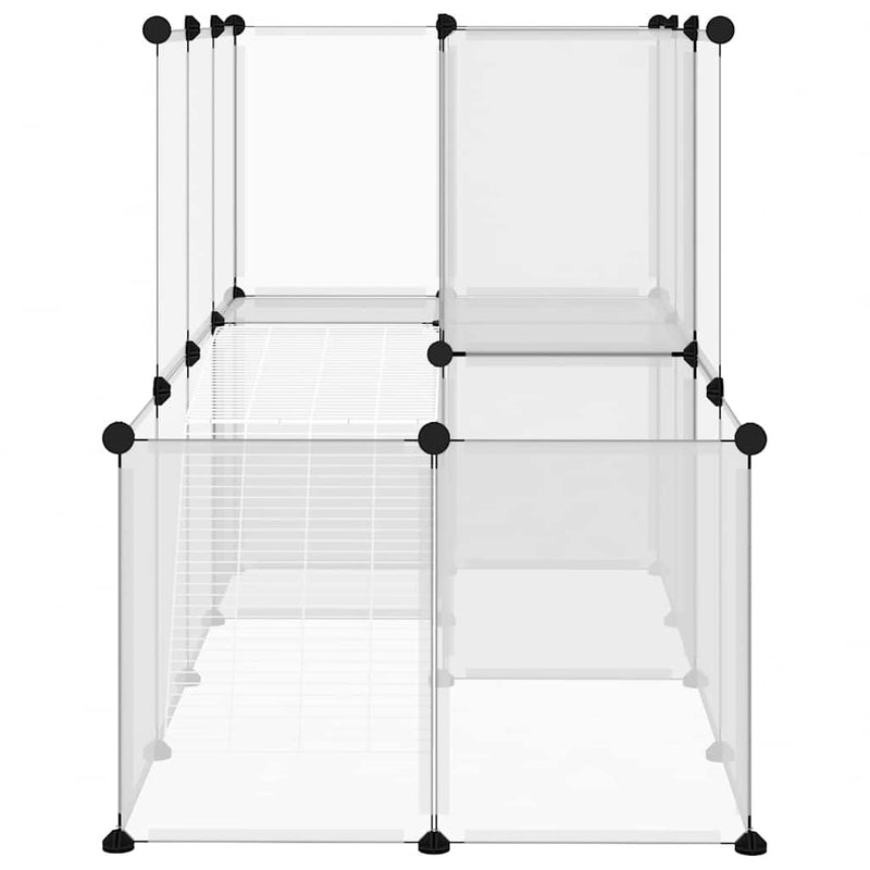 Afbeelding laden in galerijviewer, Vidaxl dierenhok klein 142x74x93 cm polypropeen en staal transparant

