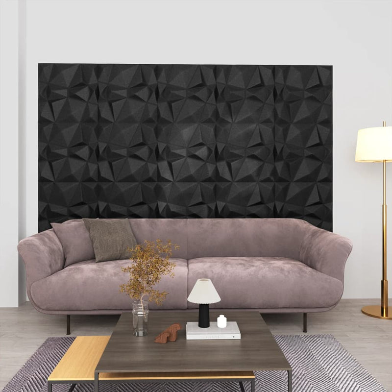 Afbeelding laden in galerijviewer, VidaXL 48 st Wandpanelen 3D 12 m² 50x50 cm diamantzwart
