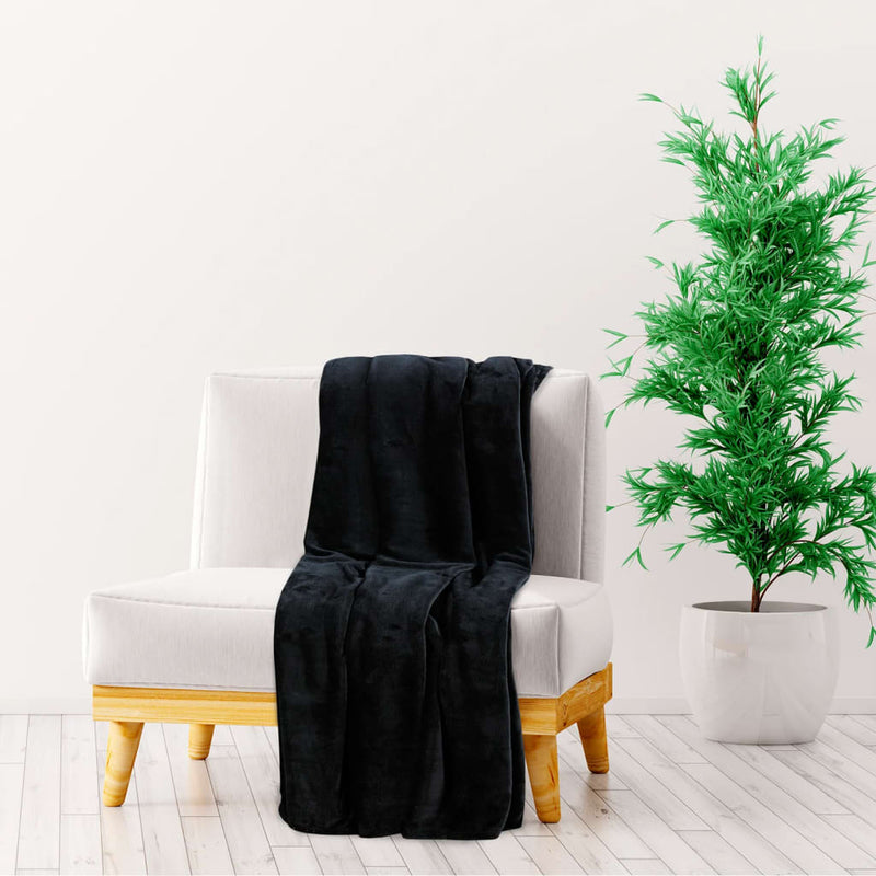 Afbeelding laden in galerijviewer, VidaXL Deken 130x170 cm polyester zwart
