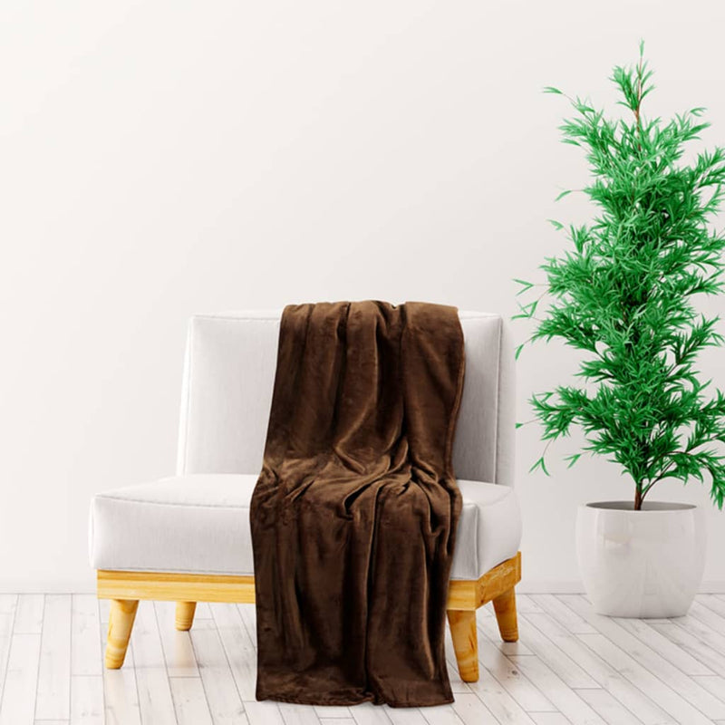 Afbeelding laden in galerijviewer, VidaXL Deken 130x170 cm polyester cacaobruin
