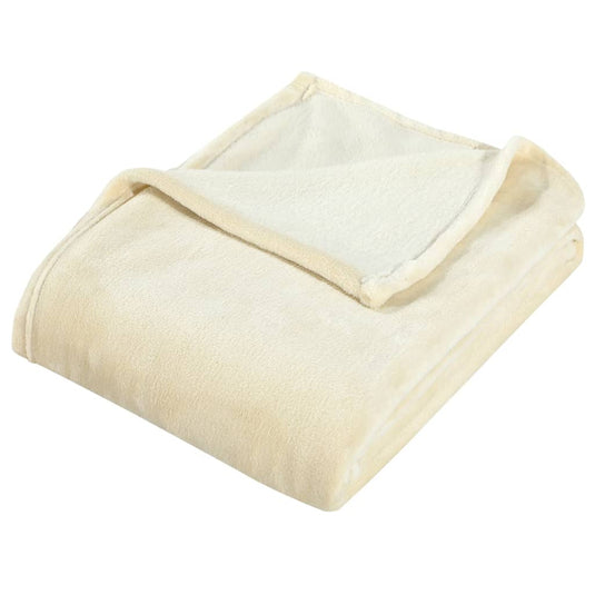 Vidaxl deken 200x240 cm polyester crèmekleurig