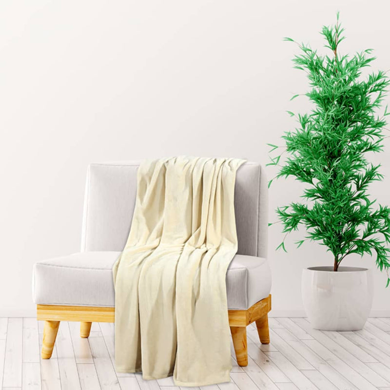 Afbeelding laden in galerijviewer, Vidaxl deken 200x240 cm polyester crèmekleurig
