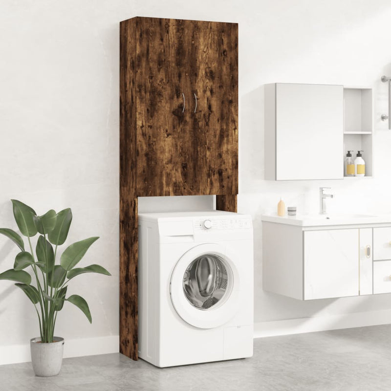 Afbeelding laden in galerijviewer, Vidaxl wasmachinekast 64x25,5x190 cm gerookt eikenkleurig
