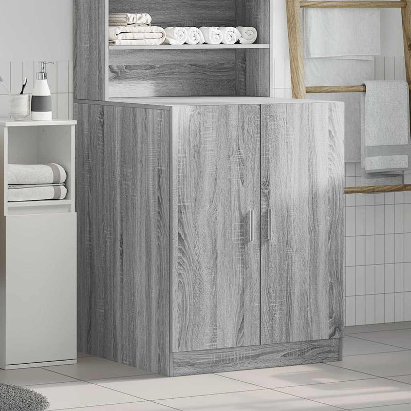 Afbeelding laden in galerijviewer, Vidaxl wasmachinekast 71x71,5x91,5 cm grijs sonoma eikenkleurig
