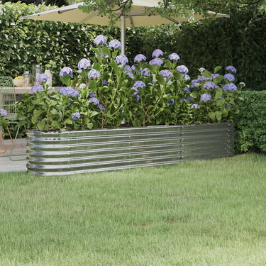 Vidaxl plantenbak 224x40x36 cm gegalvaniseerd staal zilverkleurig