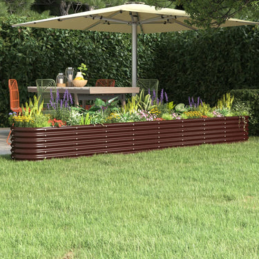 Vidaxl plantenbak 332x40x36 cm gegalvaniseerd staal bruin