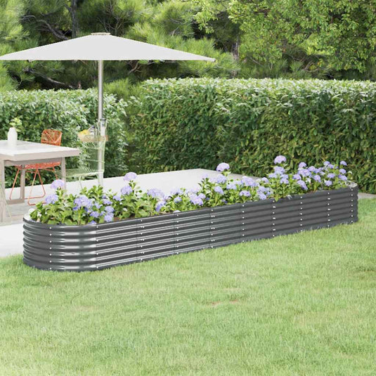 Vidaxl plantenbak 368x80x36 cm gegalvaniseerd staal antracietkleurig