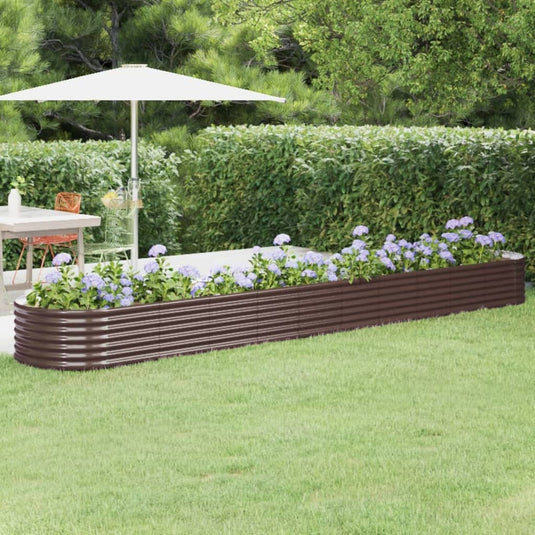 Vidaxl plantenbak 440x80x36 cm gegalvaniseerd staal bruin