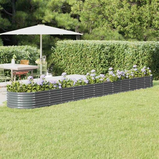 Vidaxl plantenbak 512x80x36 cm gegalvaniseerd staal antracietkleurig