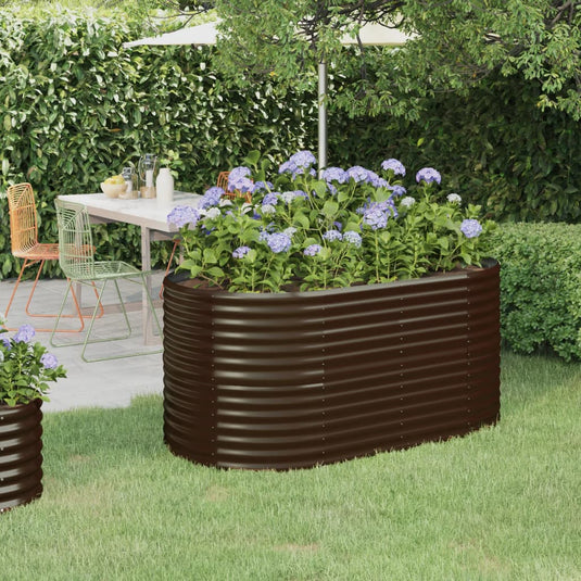 Vidaxl plantenbak 152x80x68 cm gegalvaniseerd staal bruin