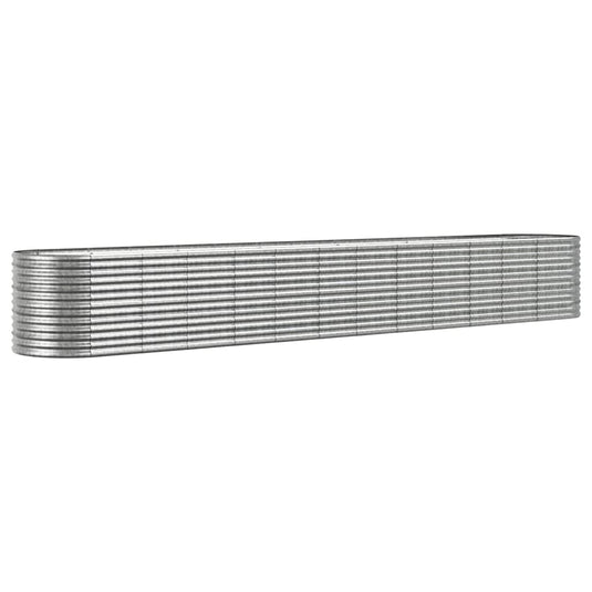 VidaXL Plantenbak 512x80x68 cm gepoedercoat staal zilverkleurig