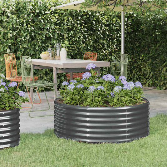 Vidaxl plantenbak 100x100x36 cm gegalvaniseerd staal antracietkleurig