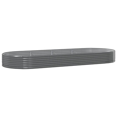 Vidaxl plantenbak 373x140x36 cm gegalvaniseerd staal grijs