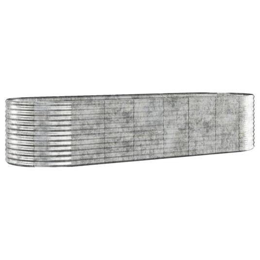 Vidaxl plantenbak 322x100x68 cm gegalvaniseerd staal zilverkleurig