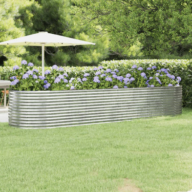 Vidaxl plantenbak 396x100x68 cm gegalvaniseerd staal zilverkleurig