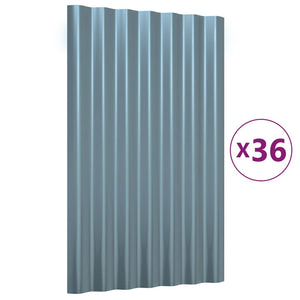 Vidaxl dakpanelen 36 st 60x36 cm gegalvaniseerd staal grijs