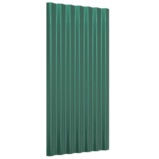 Vidaxl dakpanelen 12 st 80x36 cm gegalvaniseerd staal groen