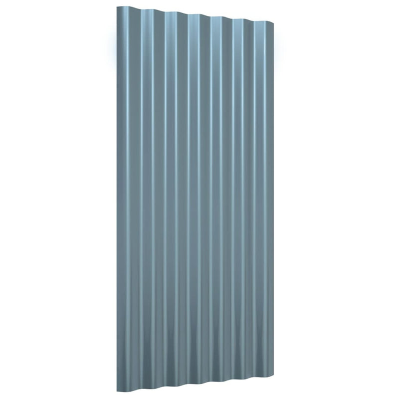 Afbeelding laden in galerijviewer, Vidaxl dakpanelen 12 st 80x36 cm gegalvaniseerd staal grijs
