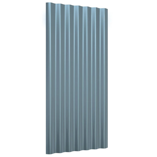 Vidaxl dakpanelen 12 st 80x36 cm gegalvaniseerd staal grijs