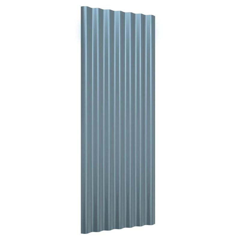 Afbeelding laden in galerijviewer, Vidaxl dakpanelen 12 st 100x36 cm gegalvaniseerd staal grijs
