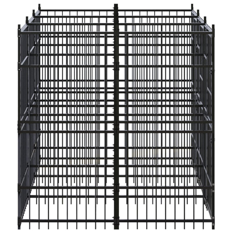 Afbeelding laden in galerijviewer, VidaXL Hondenkennel 5,53 m² staal
