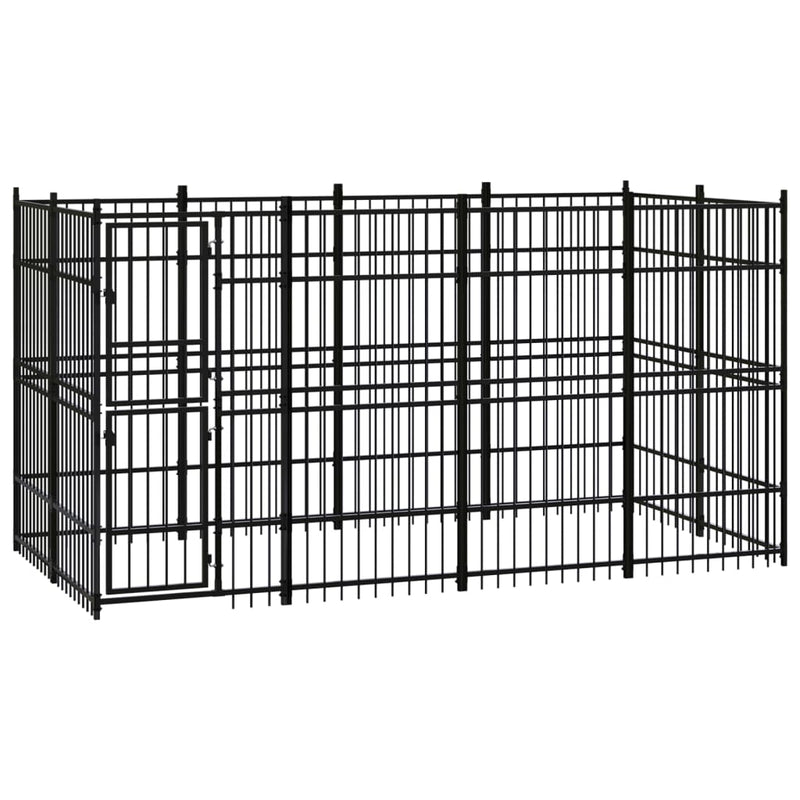Afbeelding laden in galerijviewer, VidaXL Hondenkennel 7,37 m² staal
