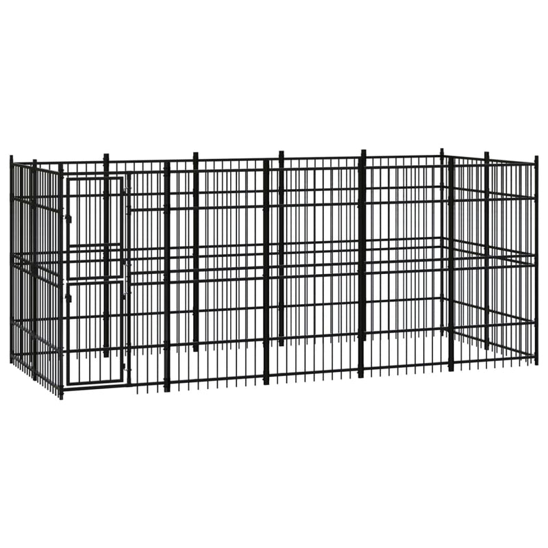 Afbeelding laden in galerijviewer, VidaXL Hondenkennel 9,22 m² staal
