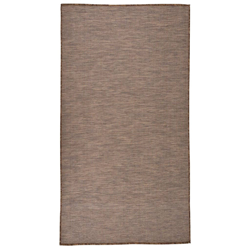 Afbeelding laden in galerijviewer, Vidaxl buitenkleed platgeweven 80x150 cm bruin

