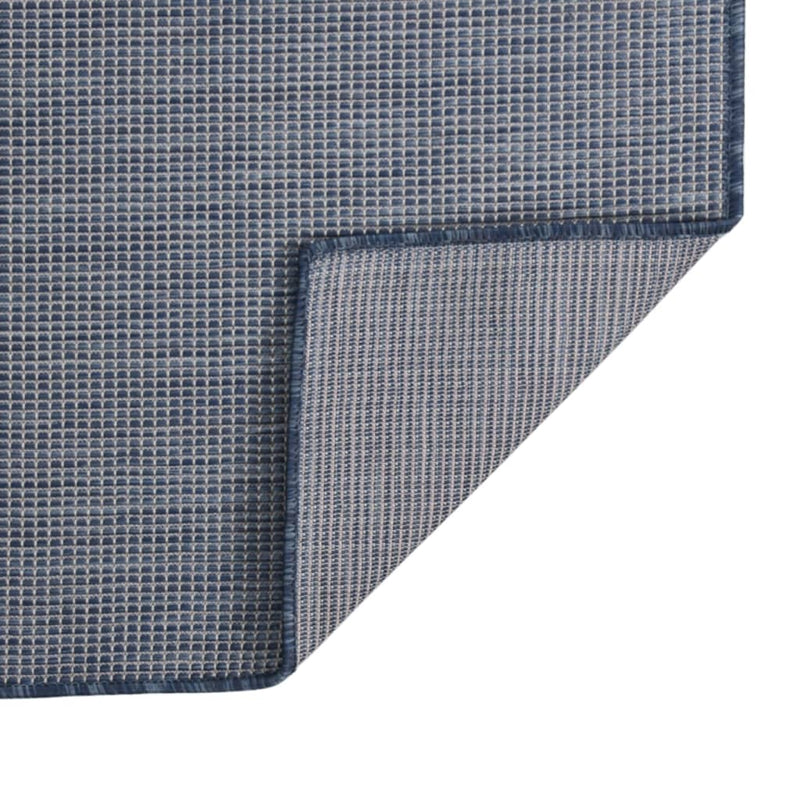 Afbeelding laden in galerijviewer, Vidaxl buitenkleed platgeweven 80x250 cm blauw
