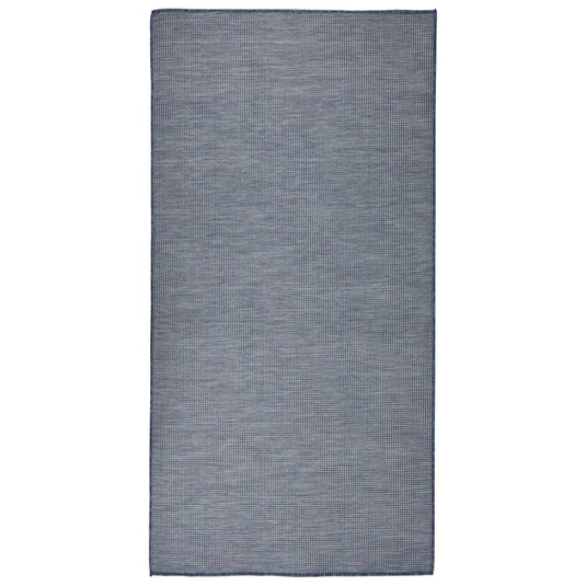 Vidaxl buitenkleed platgeweven 100x200 cm blauw
