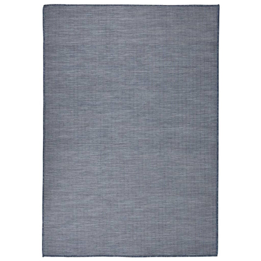 Vidaxl buitenkleed platgeweven 140x200 cm blauw