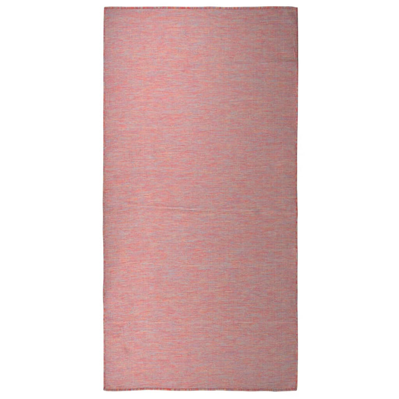 Afbeelding laden in galerijviewer, Vidaxl buitenkleed platgeweven 100x200 cm rood
