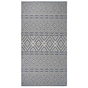 Vidaxl buitenkleed met patroon platgeweven 80x150 cm blauw