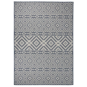 Vidaxl buitenkleed met patroon platgeweven 120x170 cm blauw