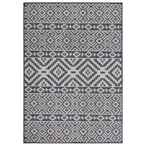 Vidaxl buitenkleed met patroon platgeweven 140x200 cm blauw