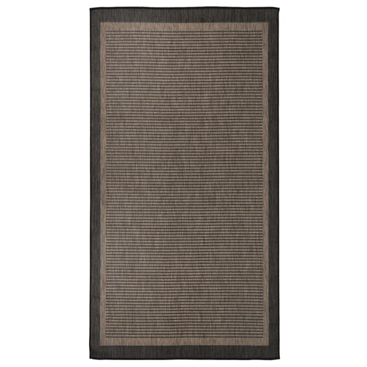 Vidaxl buitenkleed platgeweven 80x150 cm donkerbruin