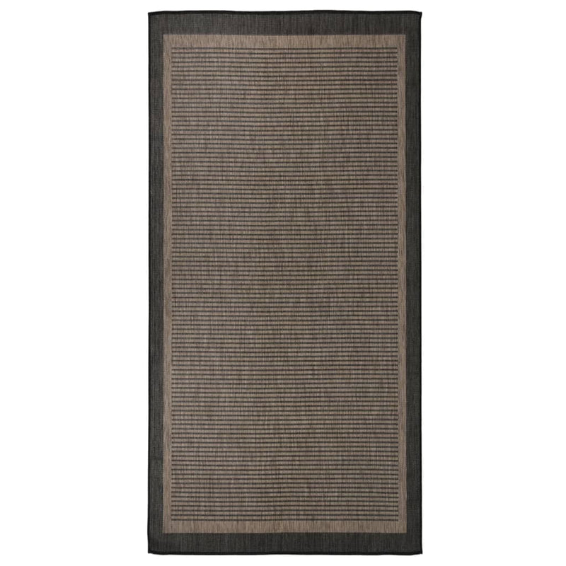 Afbeelding laden in galerijviewer, Vidaxl buitenkleed platgeweven 100x200 cm donkerbruin
