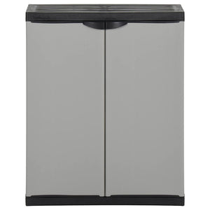 Vidaxl tuinafvalkast 68x40x85 cm polypropeen grijs en zwart