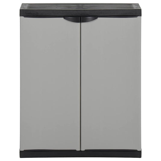 Vidaxl tuinafvalkast 68x40x85 cm polypropeen grijs en zwart