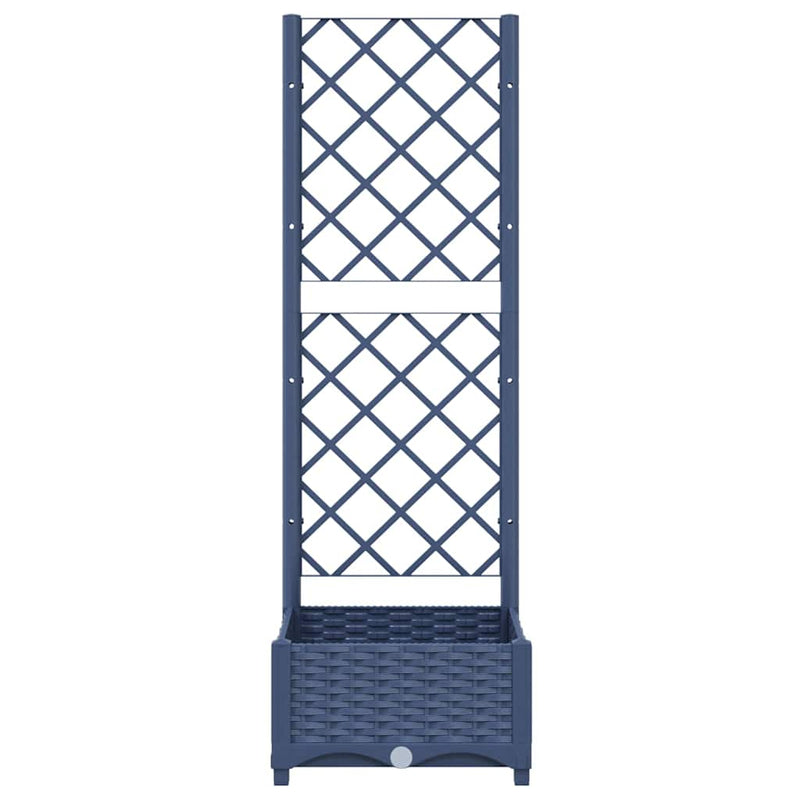 Afbeelding laden in galerijviewer, Vidaxl plantenbak met trellis blauwgrijs 40x40x121,5 cm pp
