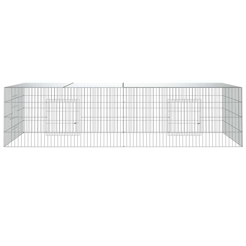 Afbeelding laden in galerijviewer, Vidaxl konijnenkooi met 2 panelen 220x110x55 cm gegalvaniseerd ijzer
