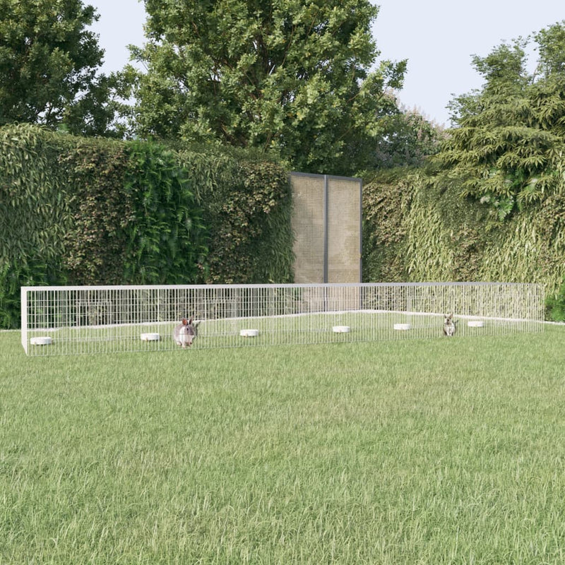 Afbeelding laden in galerijviewer, Vidaxl konijnenkooi met 5 panelen 541x109x54 cm gegalvaniseerd ijzer

